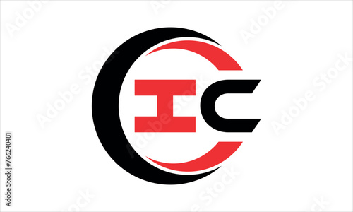 Free Download IC initial letter circle icon gaming logo design vector template. batman logo, sports logo, monogram, polygon, war game, symbol, playing logo, abstract, fighting, typography, minimal, wings logo, sign - GFXLoad