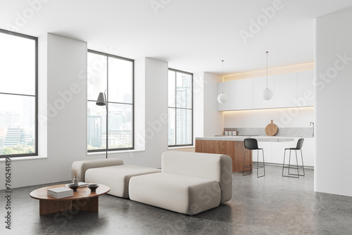 White living room and kitchen corner © ImageFlow