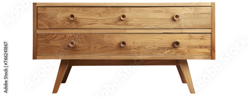 Minimal wooden drawer cabinet furniture decoration house storage classic interior transparent background.