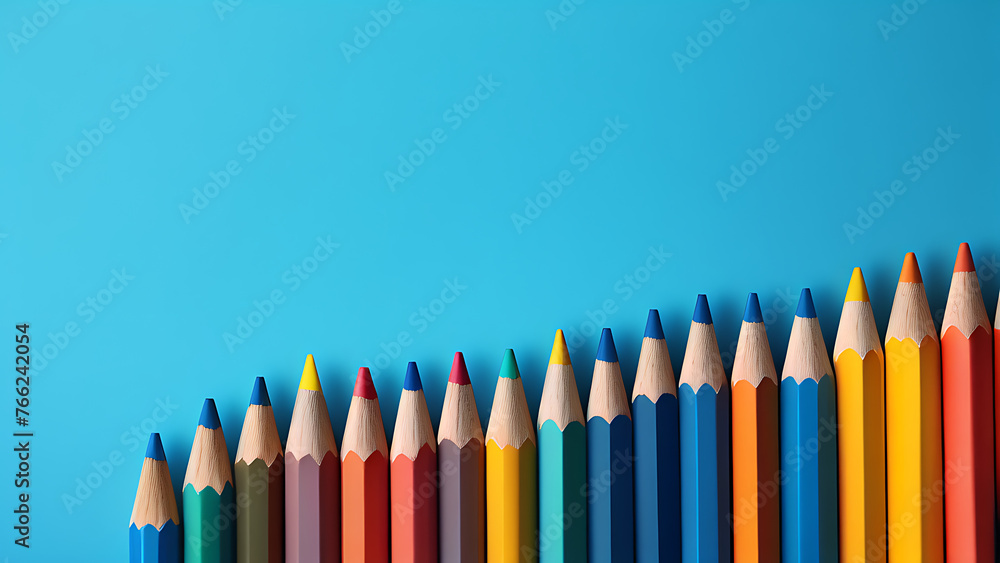 color pencils on blue background color pencils on blue background