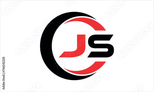 JS initial letter circle icon gaming logo design vector template. batman logo, sports logo, monogram, polygon, war game, symbol, playing logo, abstract, fighting, typography, minimal, wings logo, sign