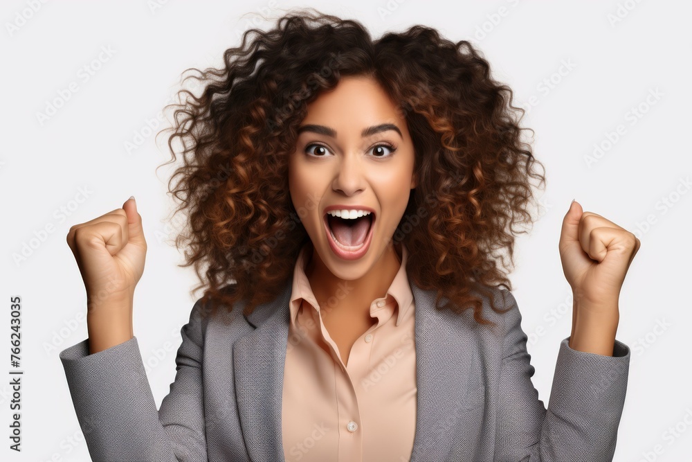 Woman With Curly Hair in Blazer Woman With Curly Hair in Blazer