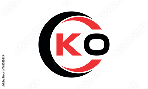 KO initial letter circle icon gaming logo design vector template. batman logo, sports logo, monogram, polygon, war game, symbol, playing logo, abstract, fighting, typography, minimal, wings logo, sign