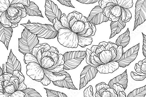 Fototapeta Naklejka Na Ścianę i Meble -  seamless-pattern-background-flower-textile pattern