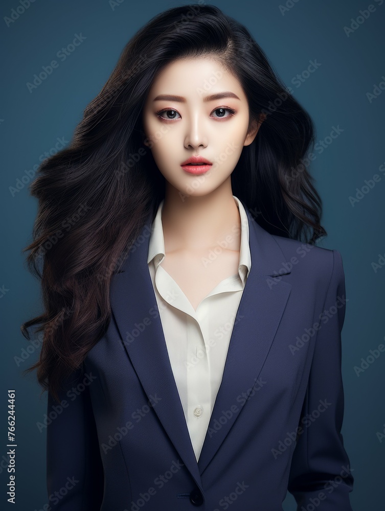 Woman With Long Hair Wearing Suit Woman With Long Hair Wearing Suit