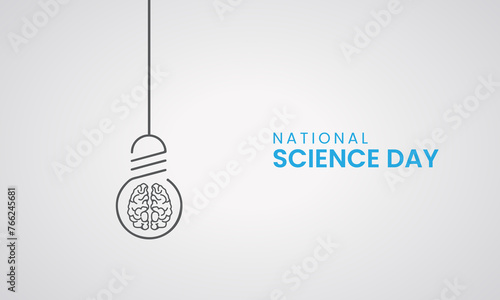 National Science day, Science day creative design for social media banner, poster 3D Illustration