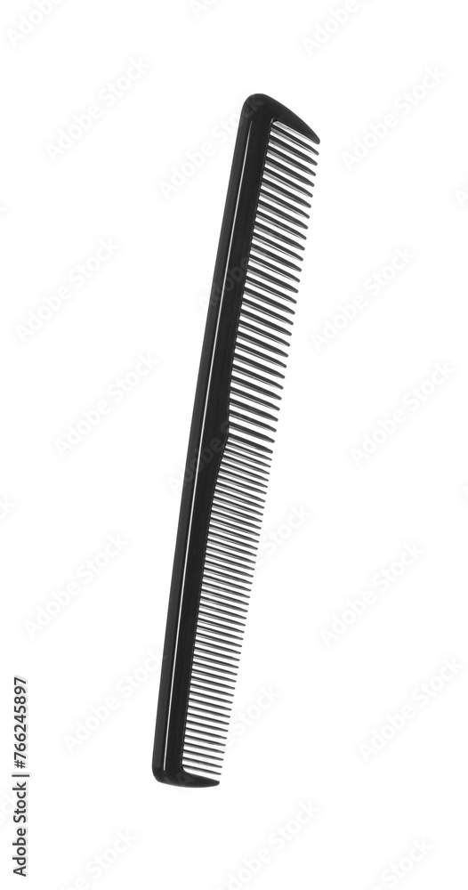 New black hair comb isolated on white