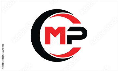 MP initial letter circle icon gaming logo design vector template. batman logo, sports logo, monogram, polygon, war game, symbol, playing logo, abstract, fighting, typography, minimal, wings logo, sign