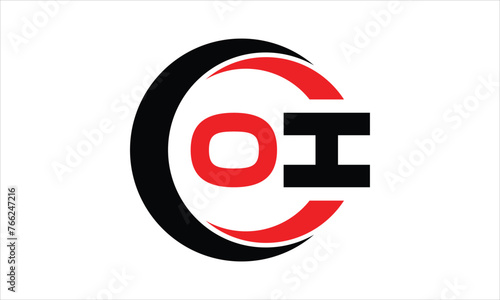OI initial letter circle icon gaming logo design vector template. batman logo, sports logo, monogram, polygon, war game, symbol, playing logo, abstract, fighting, typography, minimal, wings logo, sign