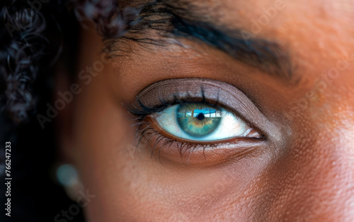 African American black Woman eyes close-up