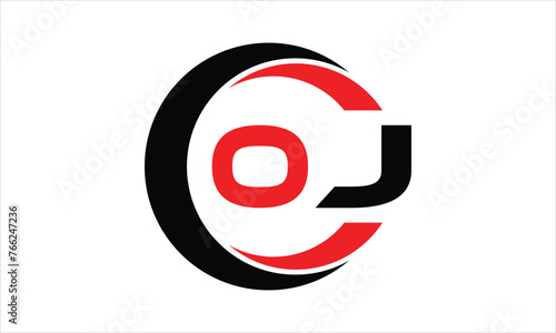 OJ initial letter circle icon gaming logo design vector template. batman logo, sports logo, monogram, polygon, war game, symbol, playing logo, abstract, fighting, typography, minimal, wings logo, sign