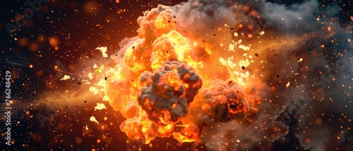 Realistic explosions set against a clear background with a fire flame,fire flames with sparks on a black background. fire flames on a black background 