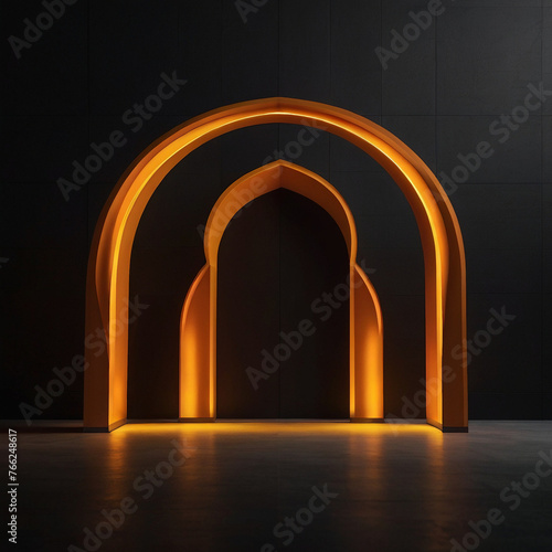 "Graceful Archway: A Ramadan Scene Testimonial Captured in Advertising Photograph"