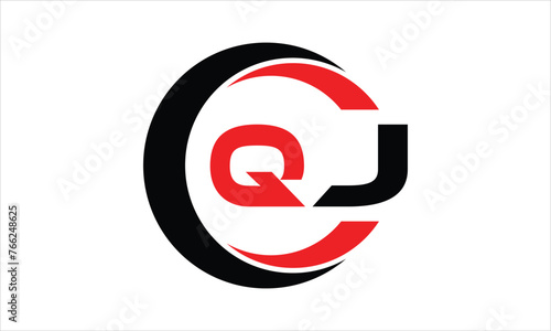 QJ initial letter circle icon gaming logo design vector template. batman logo, sports logo, monogram, polygon, war game, symbol, playing logo, abstract, fighting, typography, minimal, wings logo, sign