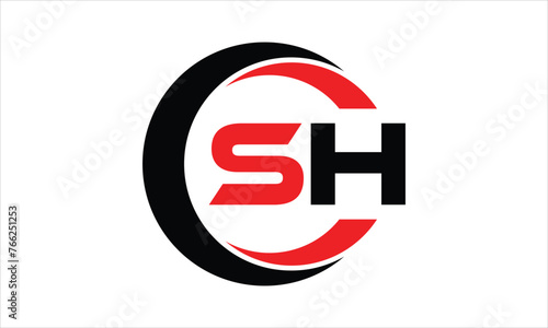 Free Download SH initial letter circle icon gaming logo design vector template. batman logo, sports logo, monogram, polygon, war game, symbol, playing logo, abstract, fighting, typography, minimal, wings logo, sign - GFXLoad