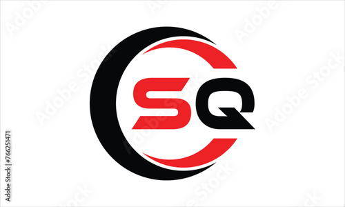 SQ initial letter circle icon gaming logo design vector template. batman logo, sports logo, monogram, polygon, war game, symbol, playing logo, abstract, fighting, typography, minimal, wings logo, sign