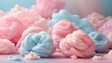 Beautiful cotton candy with a beautiful pastel texture and a gentle pastel color backdrop.