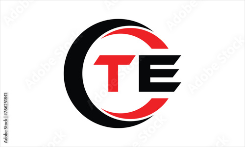 TE initial letter circle icon gaming logo design vector template. batman logo, sports logo, monogram, polygon, war game, symbol, playing logo, abstract, fighting, typography, minimal, wings logo, sign