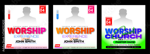 Church conference social media post or worship square flyer banner