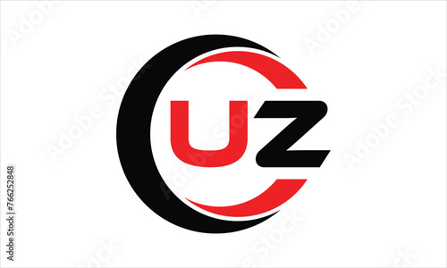 UZ initial letter circle icon gaming logo design vector template. batman logo, sports logo, monogram, polygon, war game, symbol, playing logo, abstract, fighting, typography, minimal, wings logo, sign