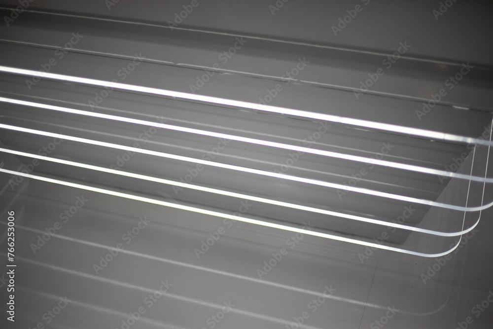 Obraz premium Glass in the interior. Luminous panel. Futurism in the interior.