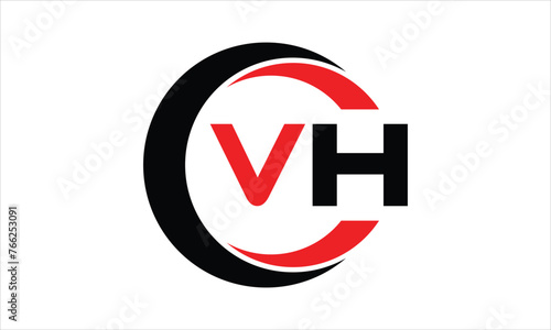 Free Download VH initial letter circle icon gaming logo design vector template. batman logo, sports logo, monogram, polygon, war game, symbol, playing logo, abstract, fighting, typography, minimal, wings logo, sign - GFXLoad