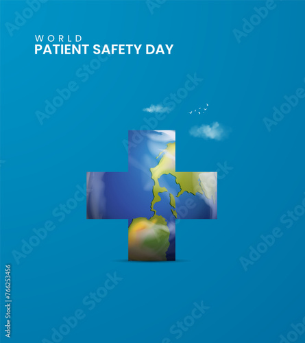 World patient safety day, patient safety day Design for social media post. 3D Illustration.