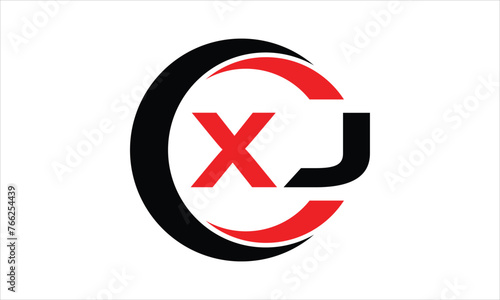 XJ initial letter circle icon gaming logo design vector template. batman logo, sports logo, monogram, polygon, war game, symbol, playing logo, abstract, fighting, typography, minimal, wings logo, sign