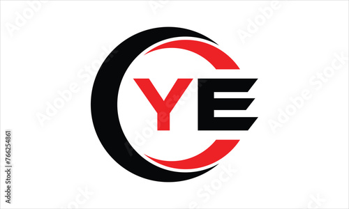 YE initial letter circle icon gaming logo design vector template. batman logo, sports logo, monogram, polygon, war game, symbol, playing logo, abstract, fighting, typography, minimal, wings logo, sign
