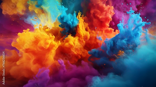 Colorful ink in water. Abstract background. 3D rendering.
