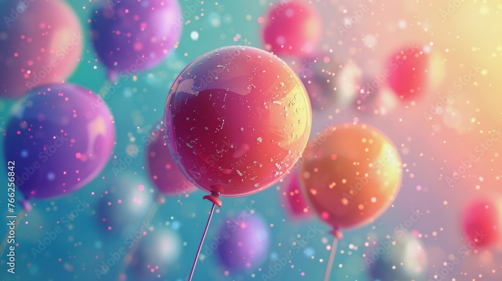 Colorful Balloons Drifting in the Sky Colorful Balloons Drifting in the Sky