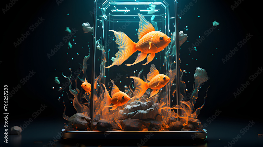 live fish aquarium hd phone app background png - obrazy, fototapety, plakaty 
