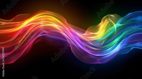 Vibrant Light Wave on Black