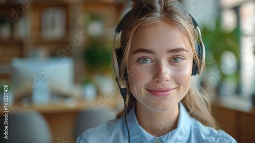 Smiling Woman With Headphones