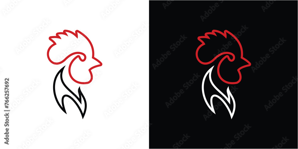LINE ART ROOSTER VECTOR DESGIN LINE ART ROOSTER VECTOR DESGIN