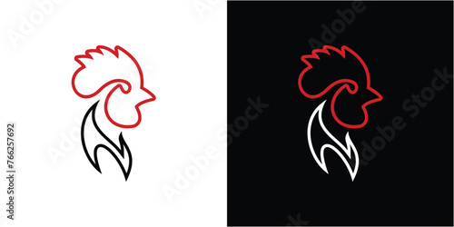 LINE ART ROOSTER VECTOR DESGIN