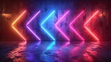 A Colorful of Neon arrows design texture pattern wallpaper live performance concert disco element computer graphic LED WALL stage technology background