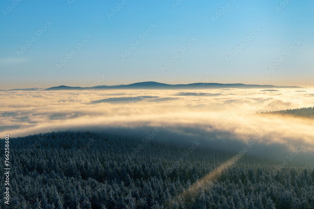 Winter landscape near Velka Destna, Orlicke mountains, Eastern Bohemia, Czech Republic