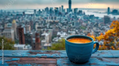 Coffee Cup on Wooden Table