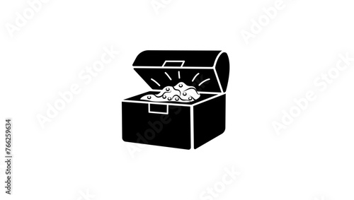 Treasure emblem  , black isolated silhouette