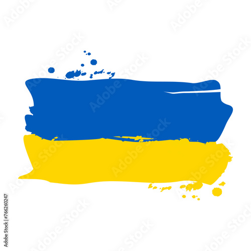 The national flag of Ukraine in texture brush.
