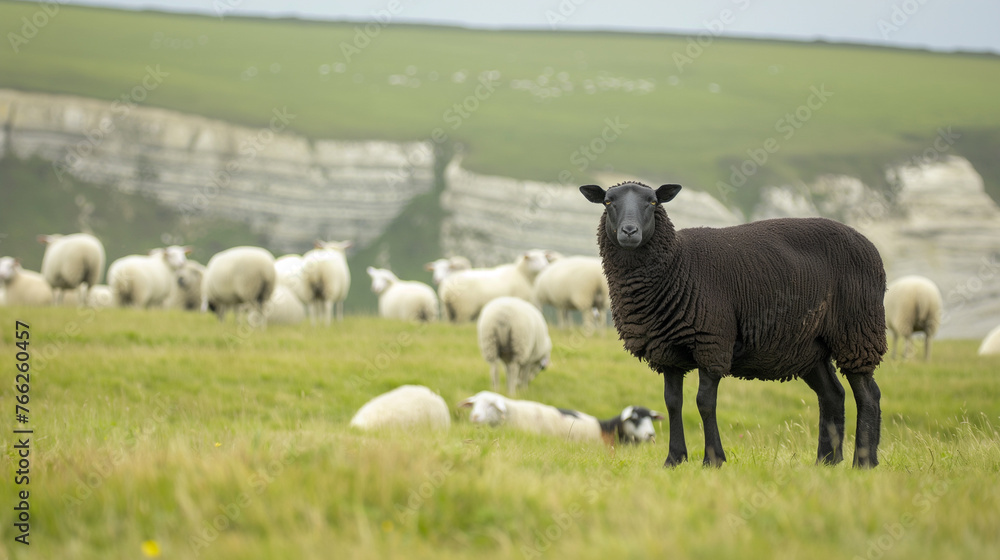 Sheep grazing at the Seven sisters cliffs, East Sussex, England. Sheep grazing at the Seven sisters cliffs, East Sussex, England.