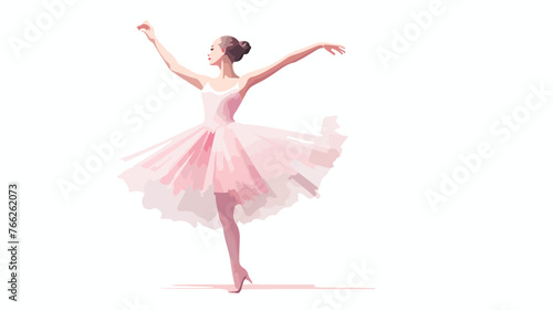 Ballerina Standing En Pointe Flat vector isolated on
