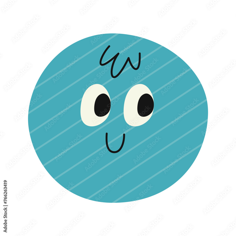 Obraz premium Cute Geometric Shape Character. Cute Cartoon Face/ Isolated Element.