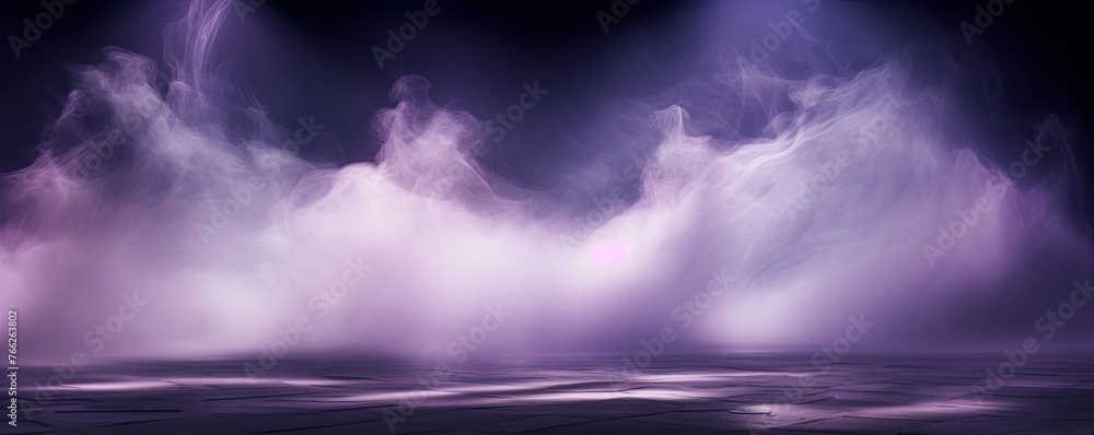 Smoky lilac Light Shapes in the Dark,on the empty stage