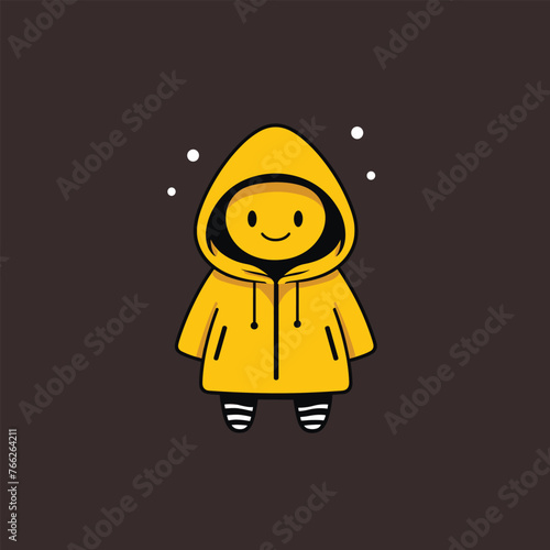 A minimalist character in a yellow hoodie stands against a matching backdrop