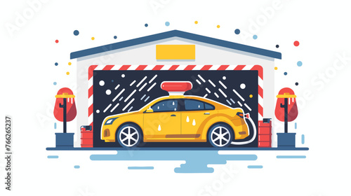 Car wash vector icon Flat vector isolated on white 