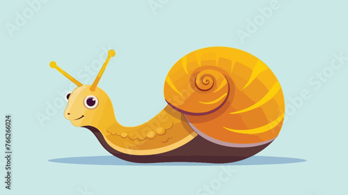 Cartoon snail Flat vector isolated on white background