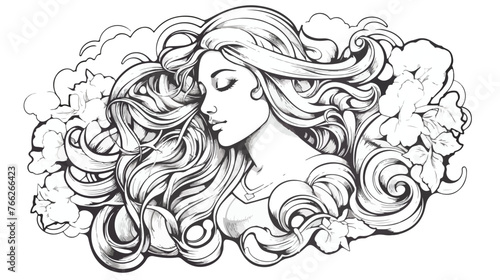 Christian Art. Line art for print or use as poster ca