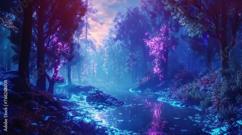 Another adventure through a surreal and magical fantasy forest in vivid colors. © Postproduction